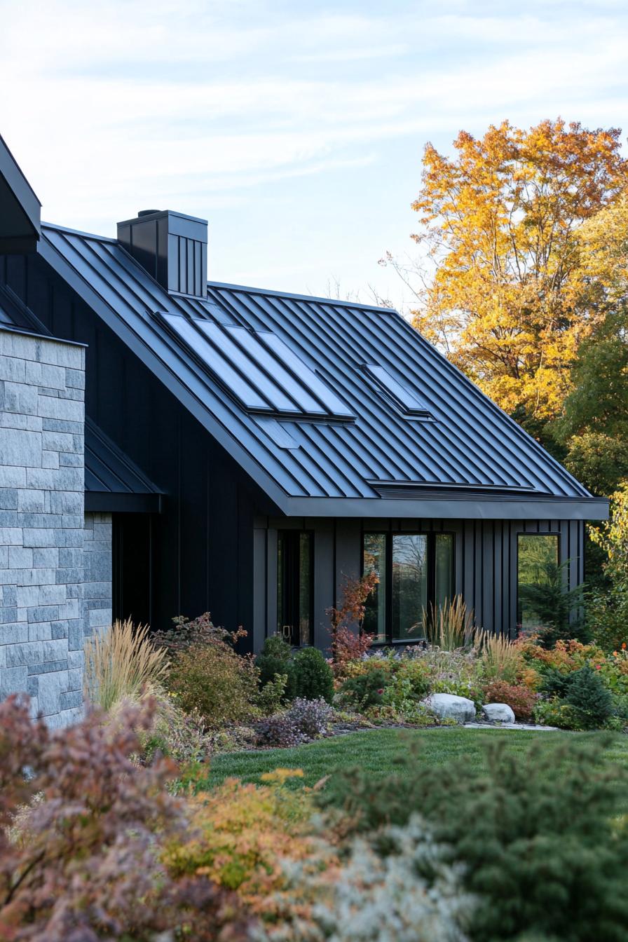 modern house angular facade with zinc roof 3