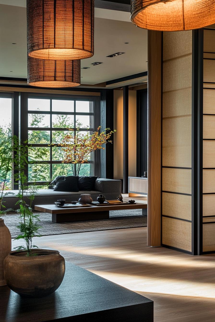 modern japanese style zen home with shoji screens 1