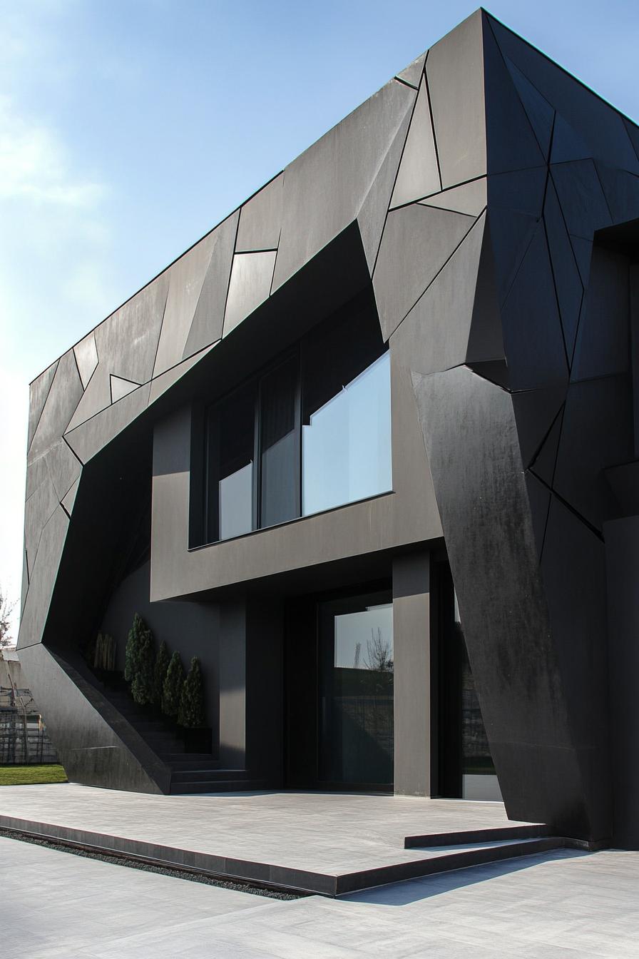 modern luxury mansion geometric facade 1