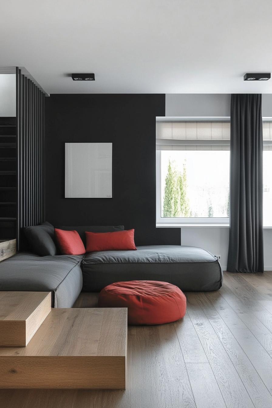 modern minimalist home interior netureal palette with color accents