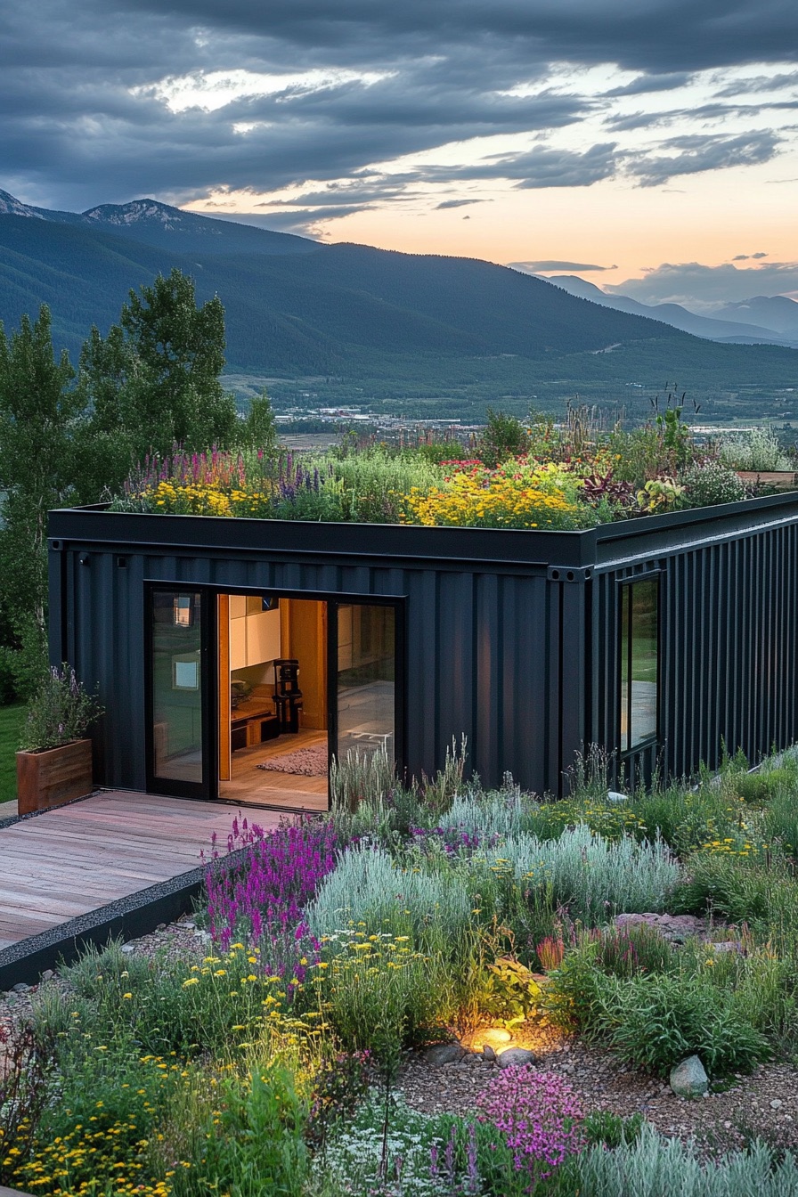 shipping container cabin rooftop garden 3