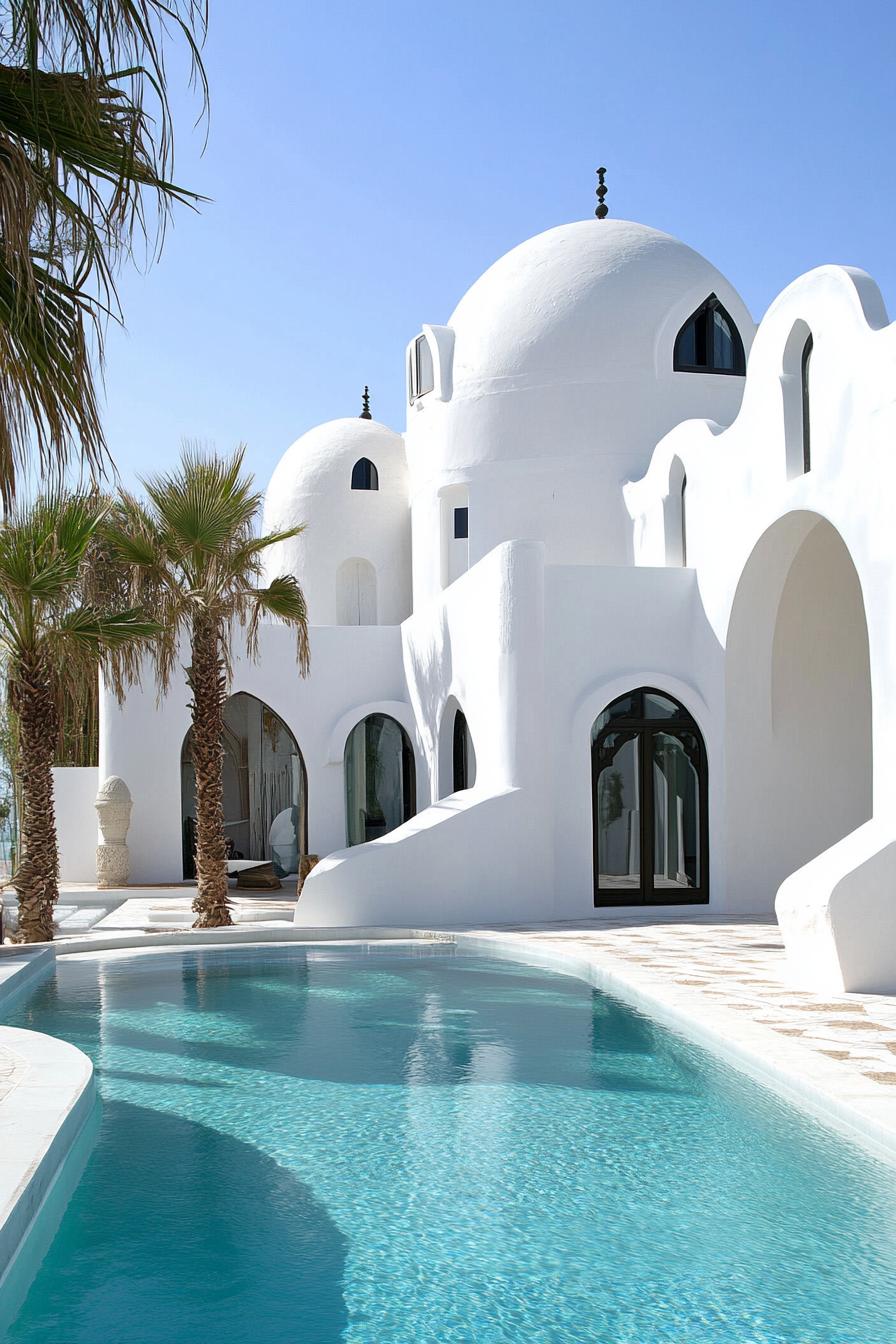 big modern Tunisian beach house with traditional domes 1