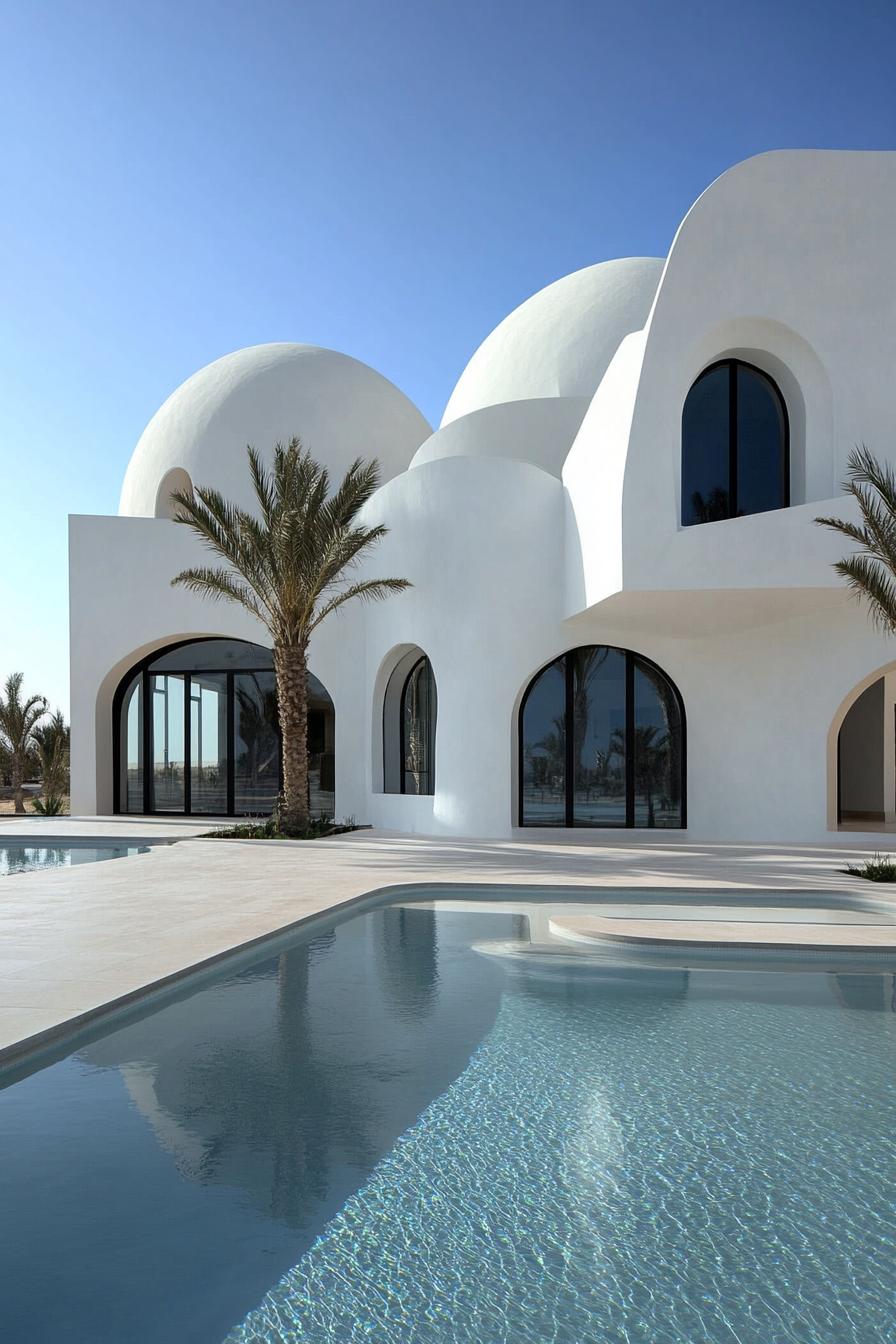 big modern Tunisian beach house with traditional domes 3