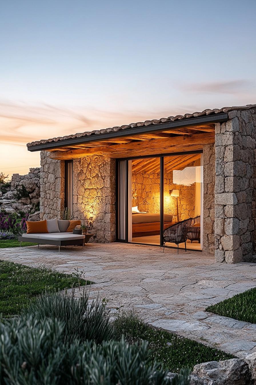 modern Sardinian stone cottage 1