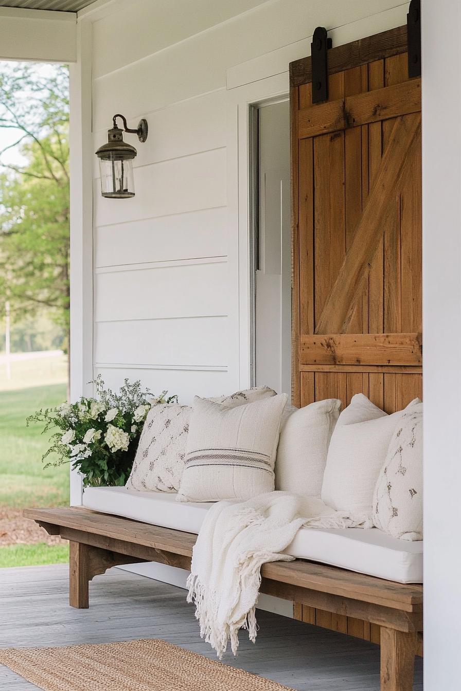 modern farmhouse sliding barn door porch 2