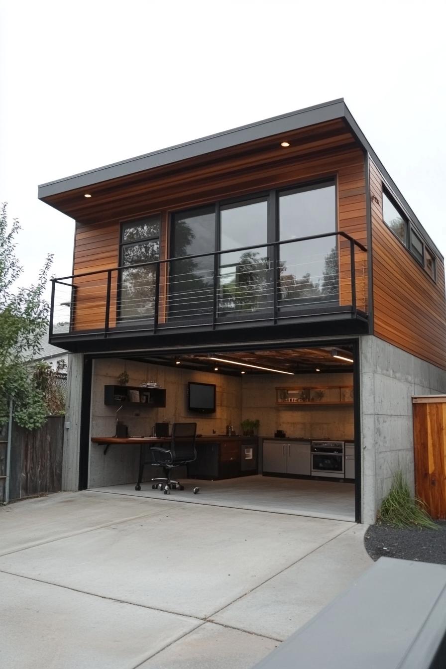 modern garage unit with upstairs home office 3