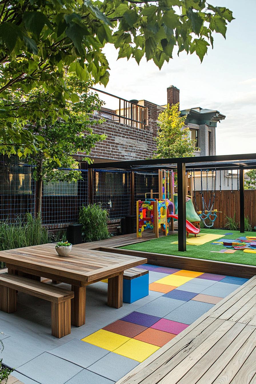 modern house rooftop deck childrens play area 1