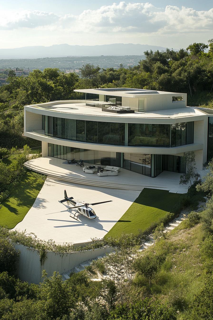 modern villa with helipad 1