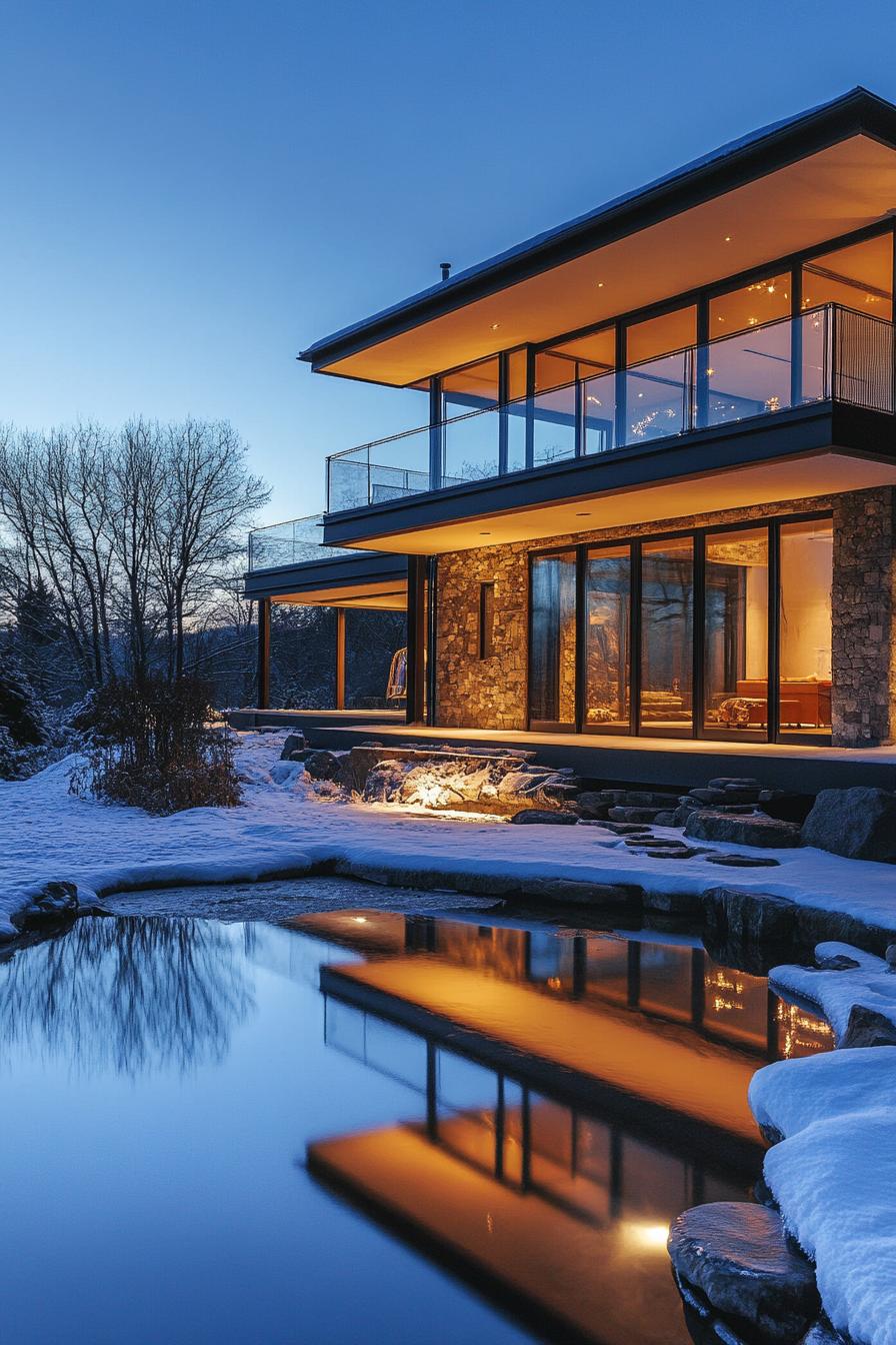 modern winter wanderland estate