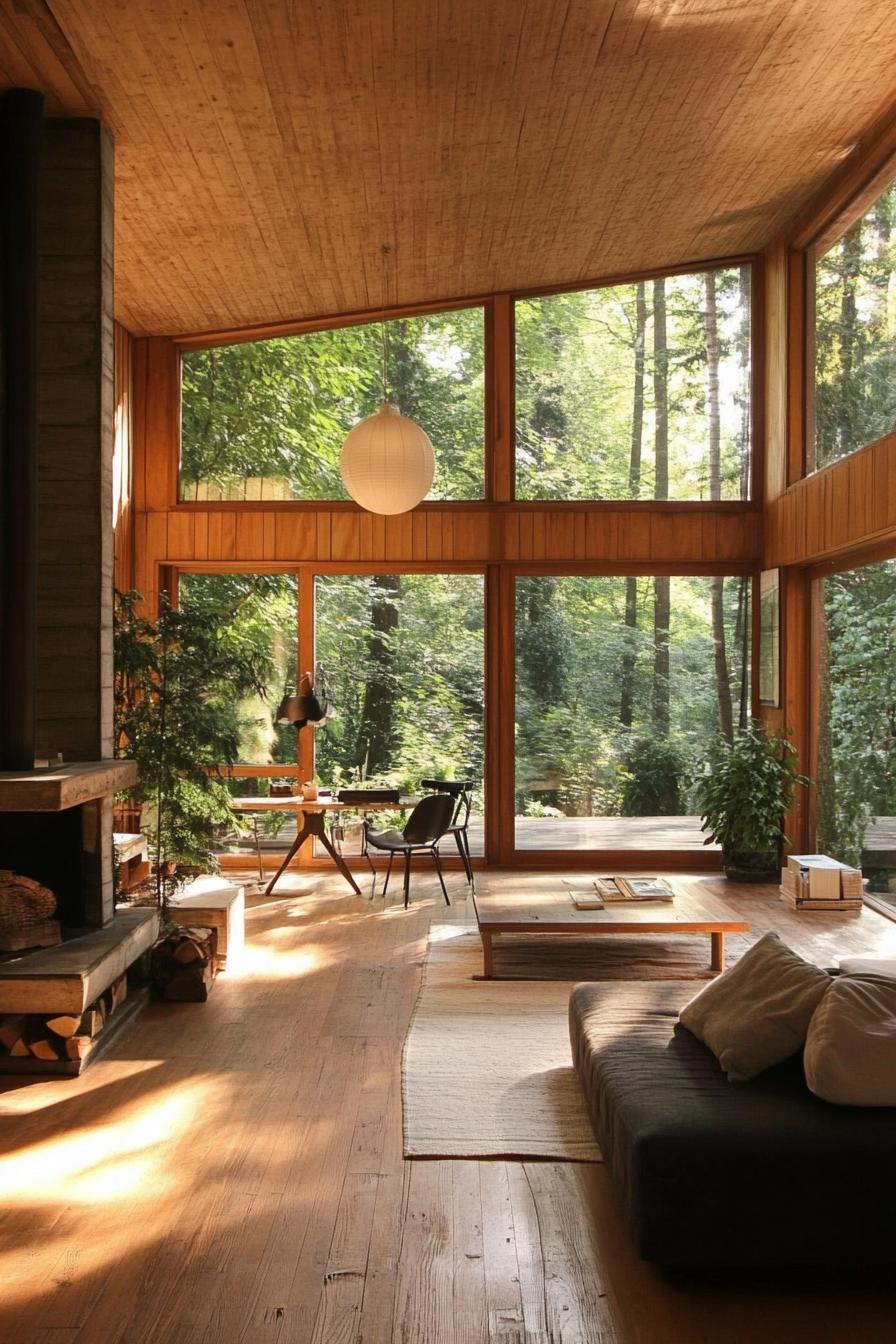 scandinavian house in the woods with lush forest views 2