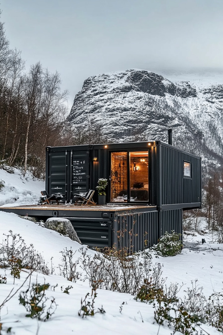 shipping container cabin minimalist scandinavian 3