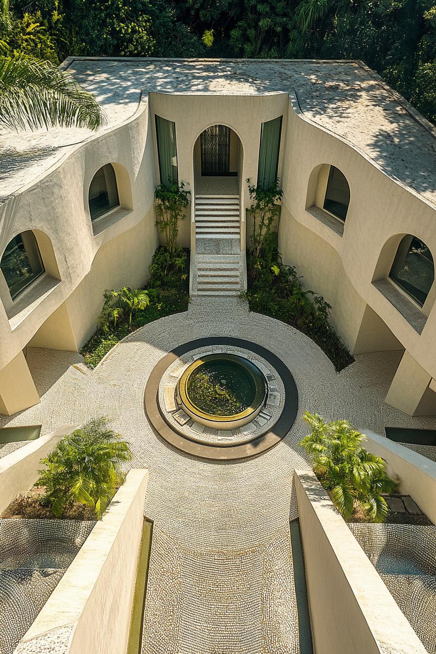 unique giant art deco mansion near above view 3