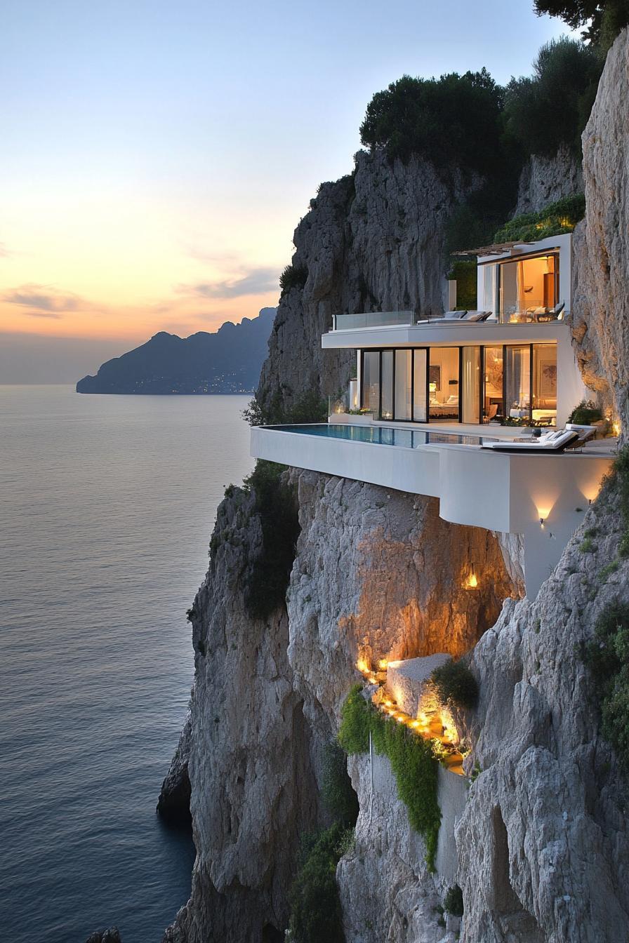 modern Amalfi coast cliffside villa 1