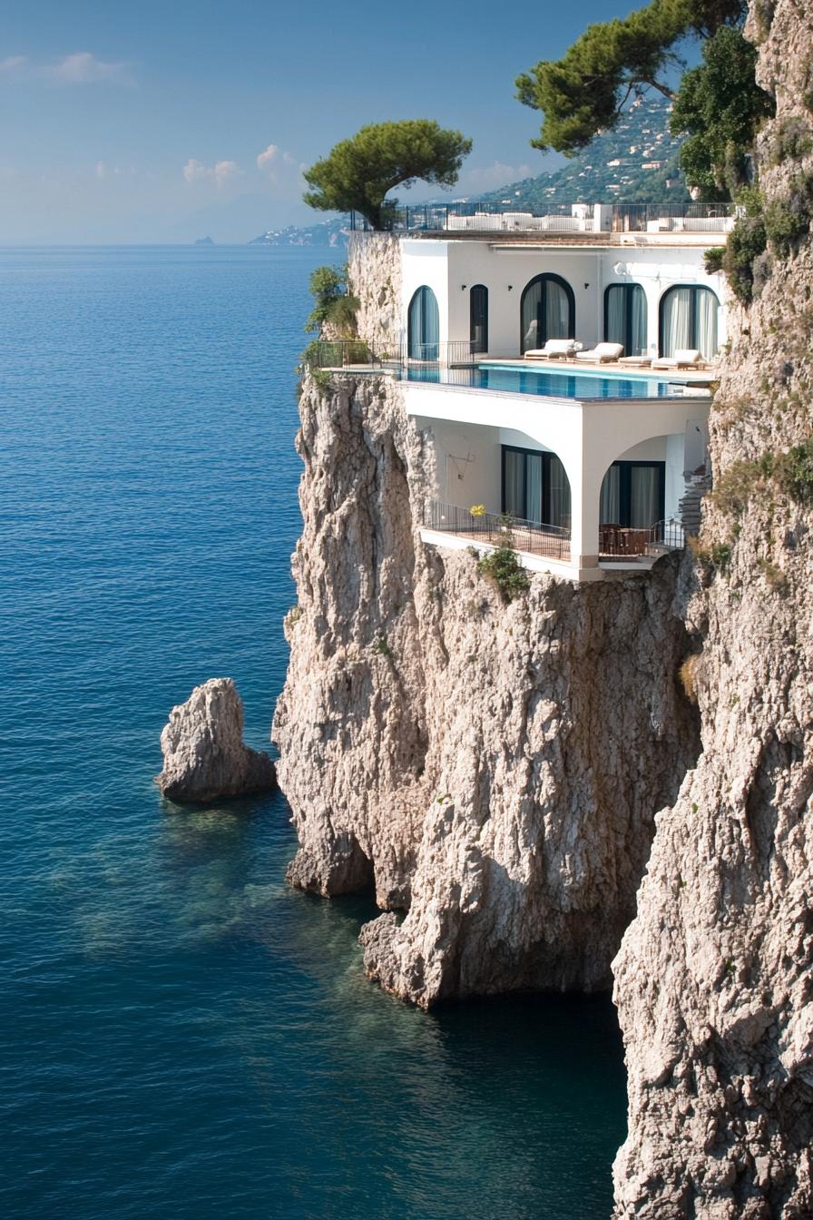 modern Amalfi coast cliffside villa 3