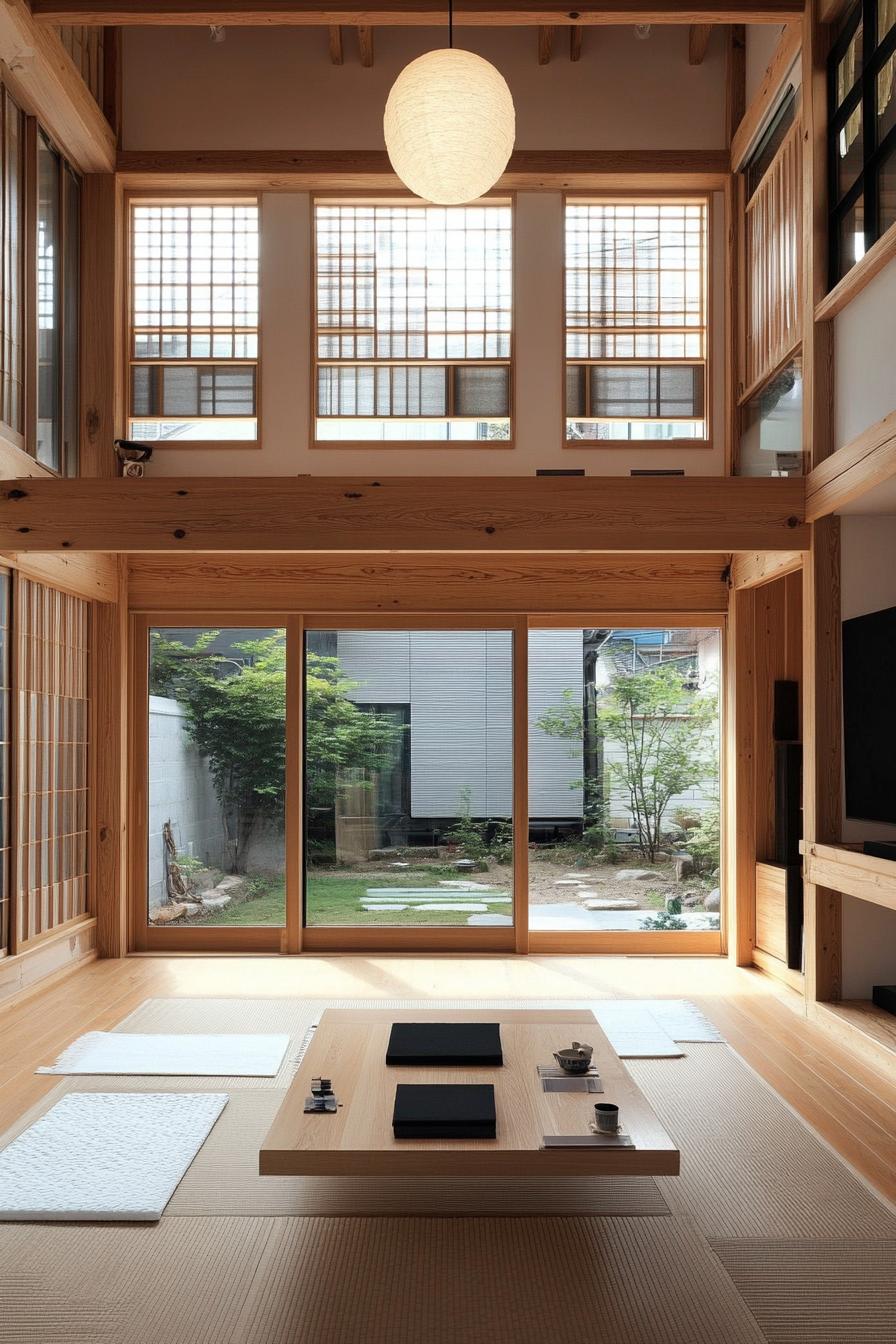 modern Korean home minimalist interior with tatami rugs 3