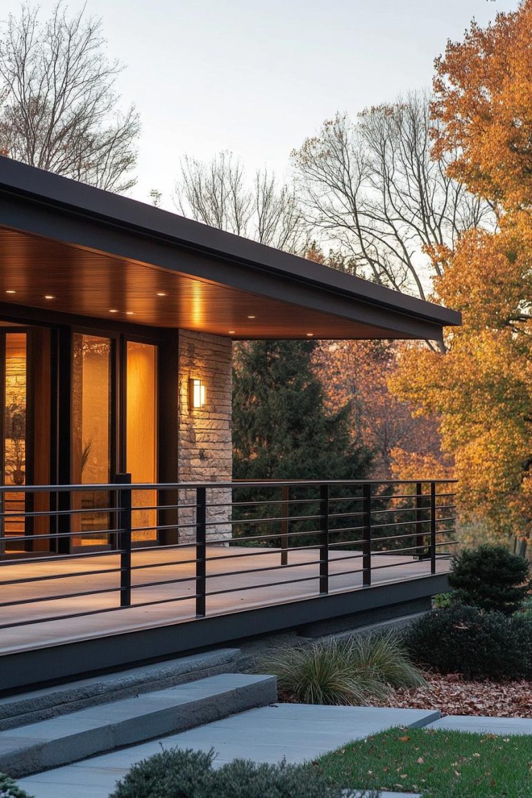 40 Inspiring Mid Century Modern Front Porches