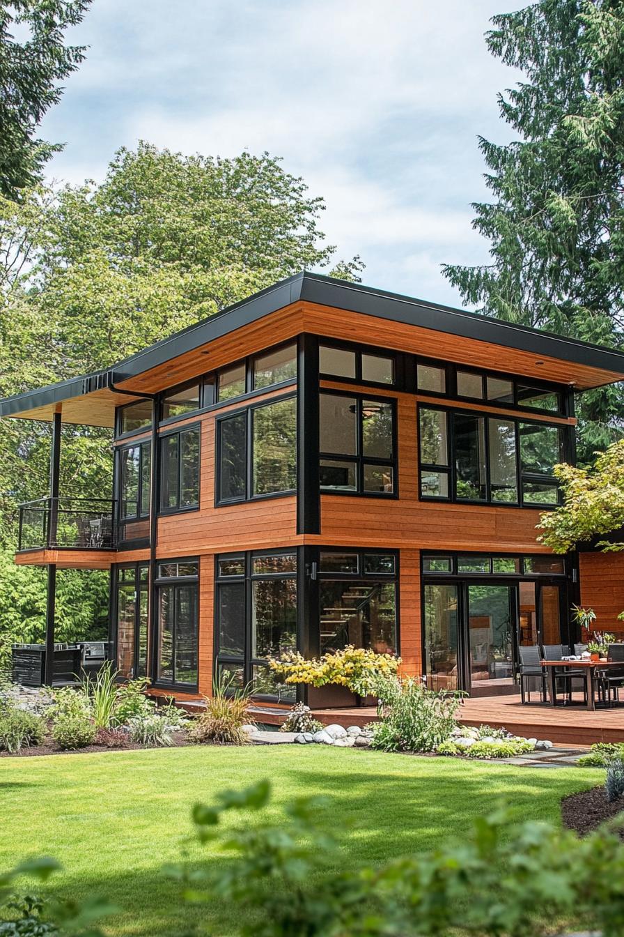 modern industrial steel and wood house in forest grove 1