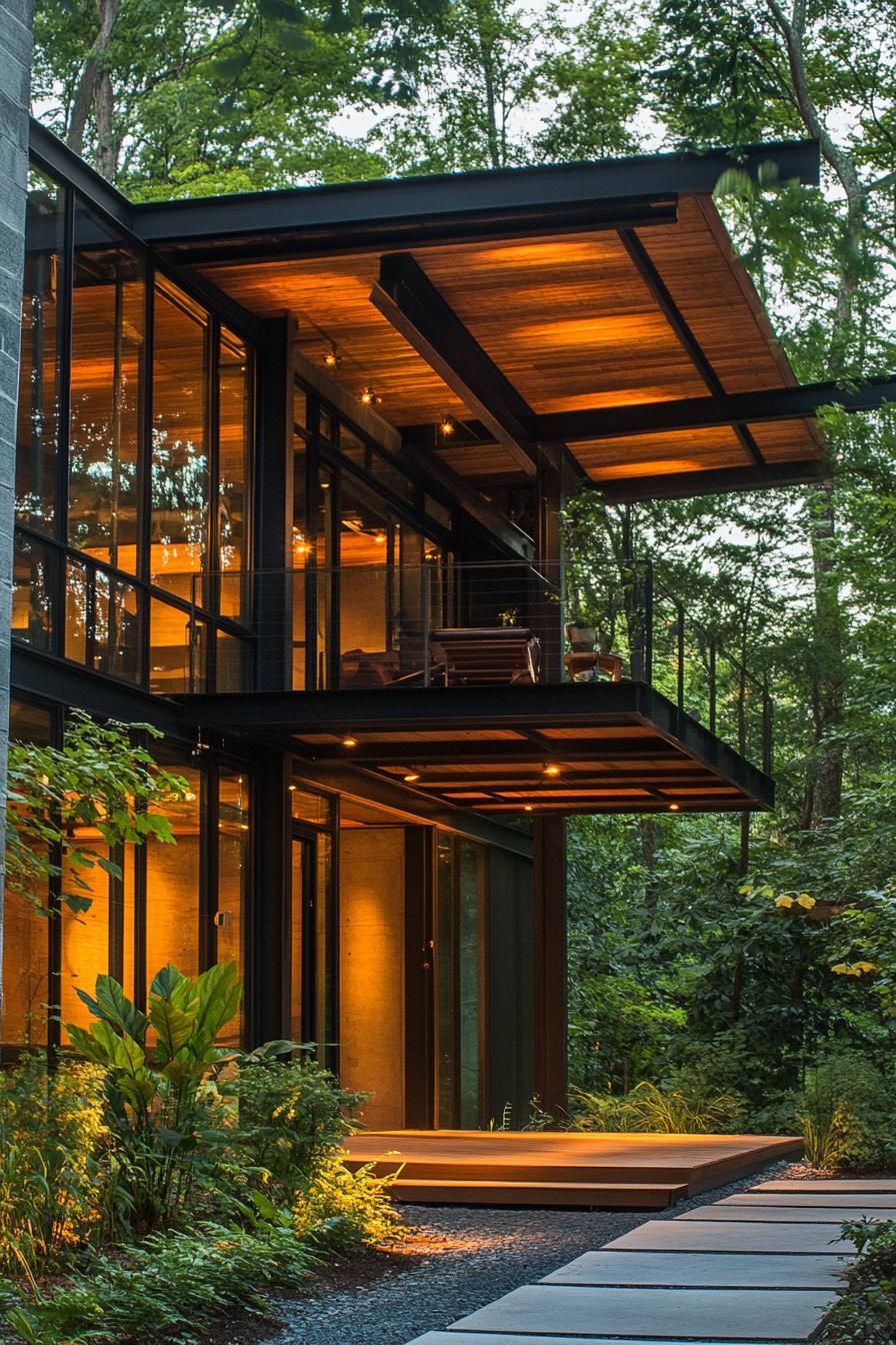 modern industrial steel and wood house in forest grove 2