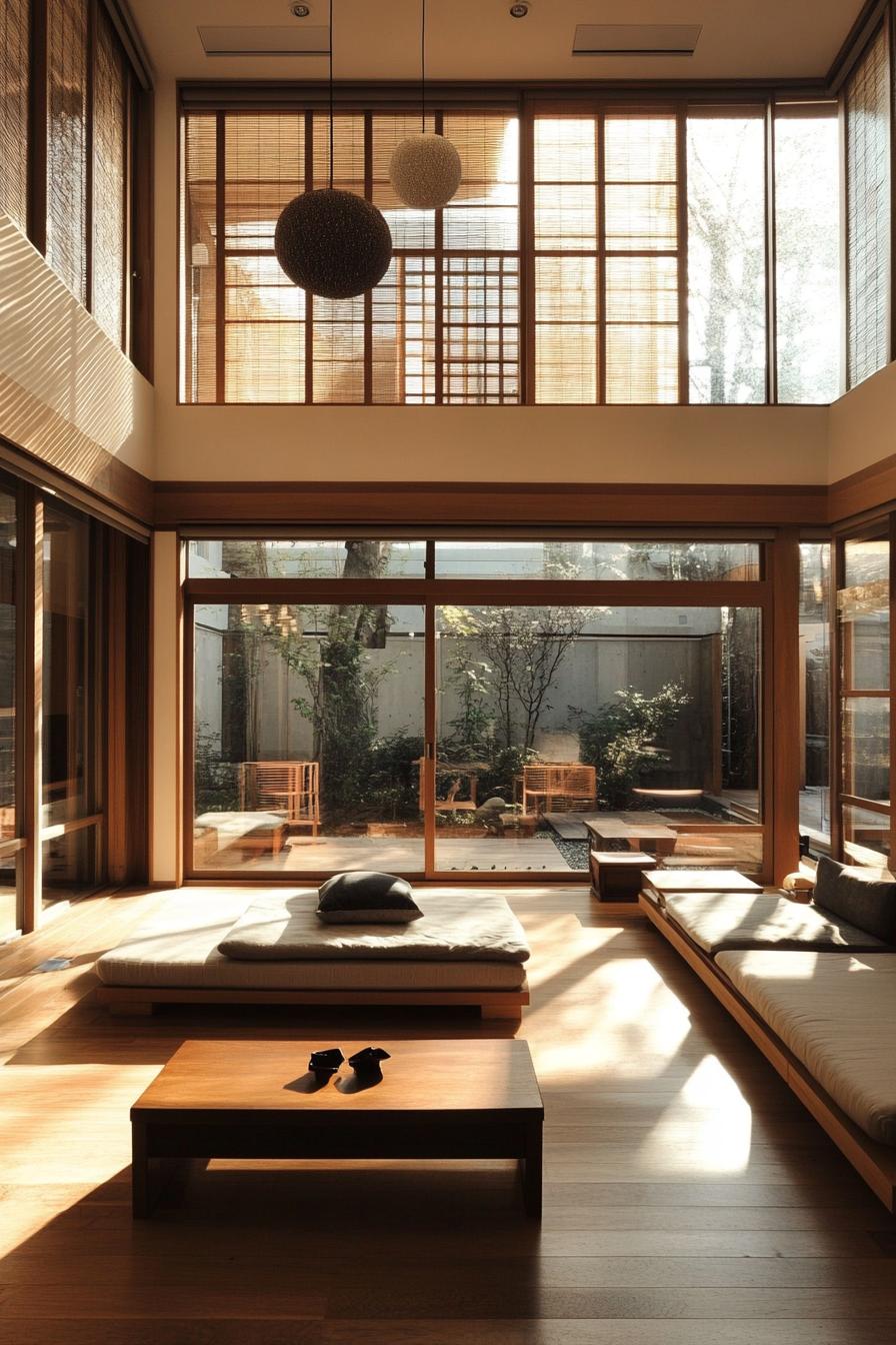 modern japanese style zen home with low profile minimalist furniture 2