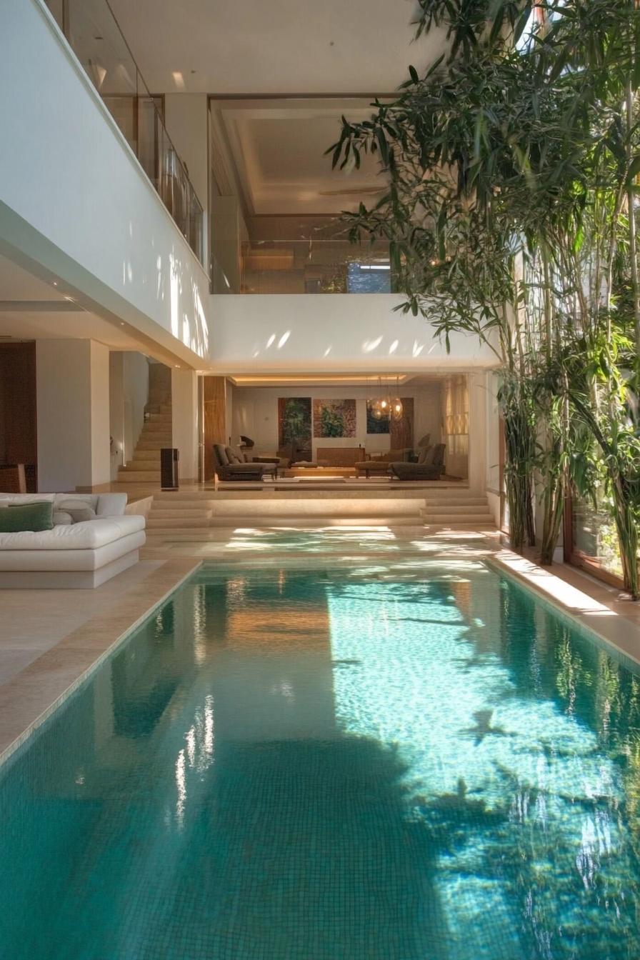 modern mansion with indoor and outdoor connected pool 1