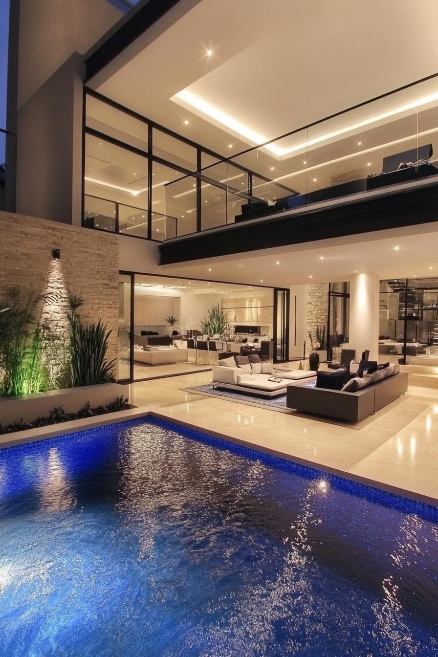 modern mansion with indoor and outdoor connected pool 3