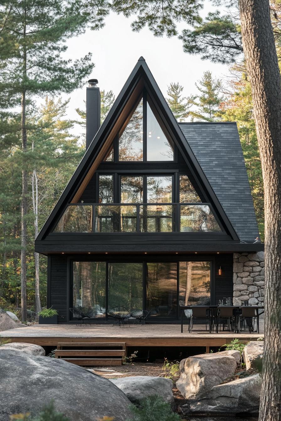 modern tiny a frame home on private lake peninsula 2