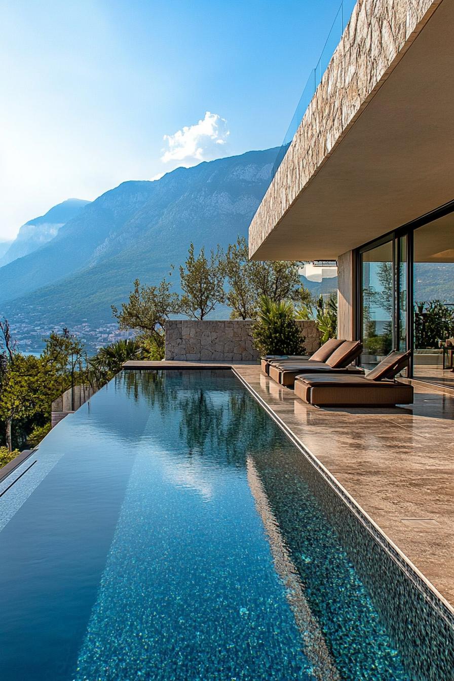 modern villa with outdoor pool extending indoors stunning mountain sea view 2