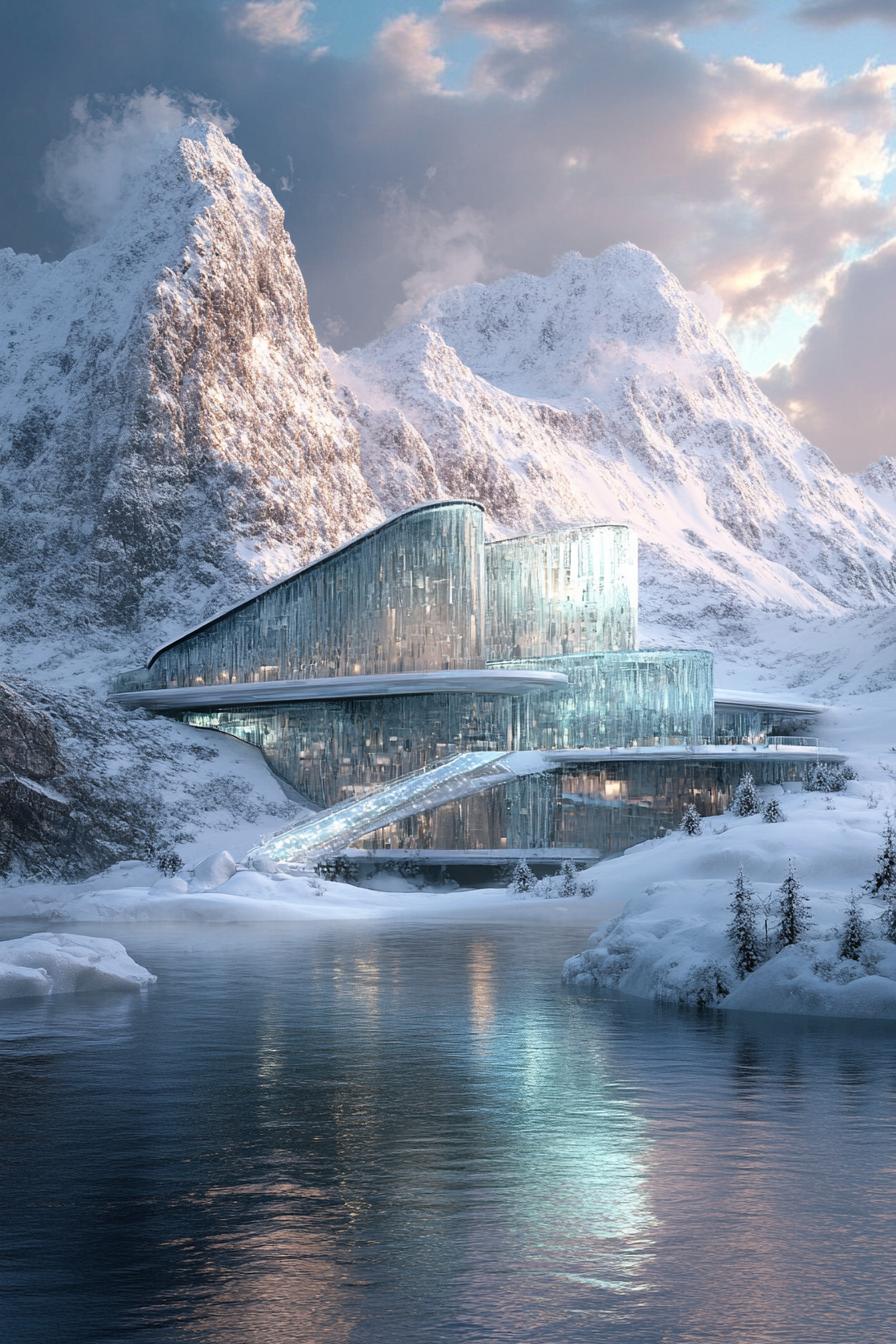 modern winter mountain ice palace 2