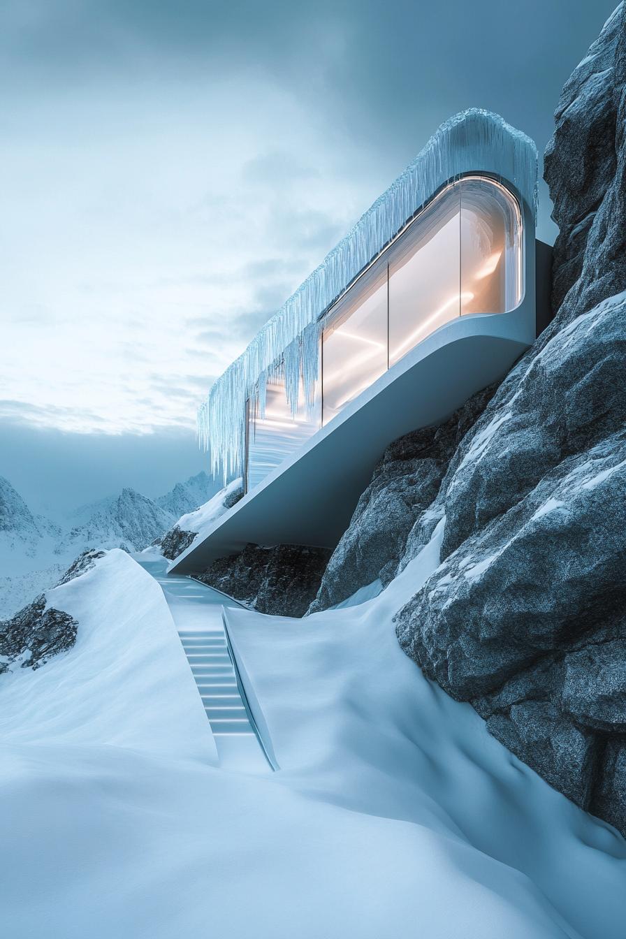 modern winter mountain ice palace