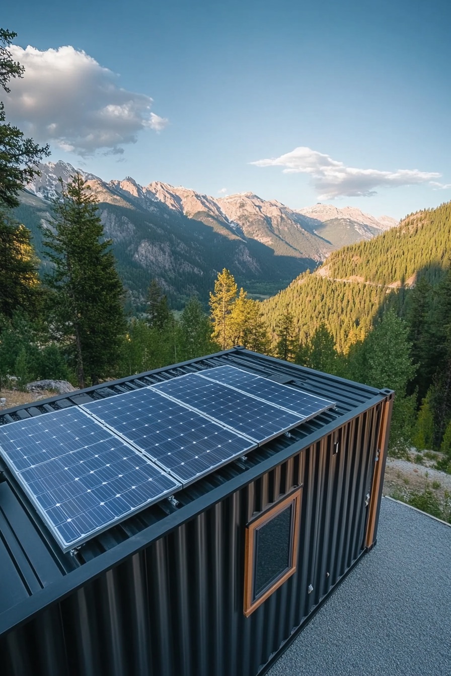 shipping container cabin solar roof 4