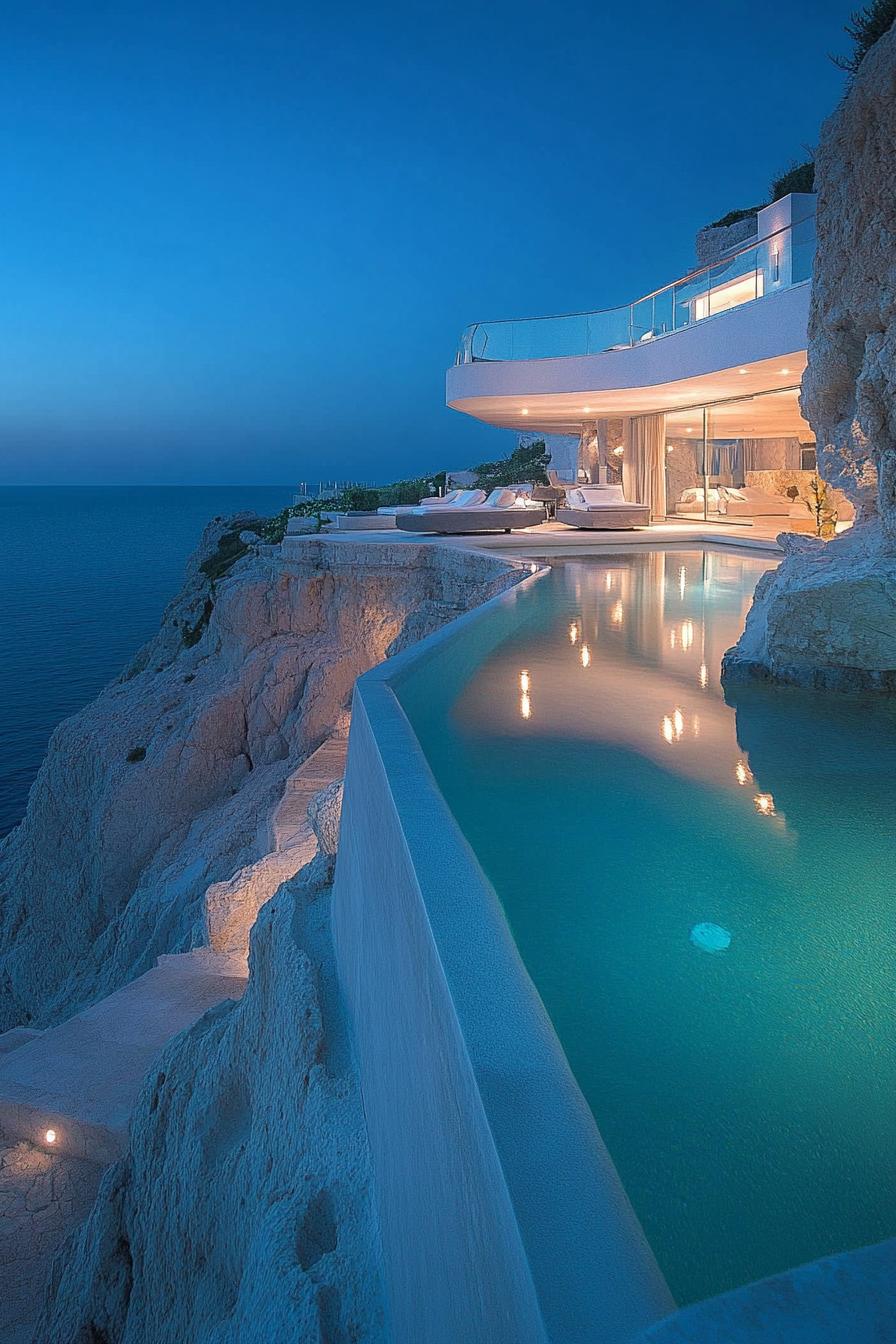 luxury cliff mansion with infinity pools 2