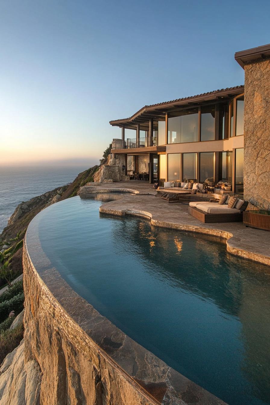 luxury cliff mansion with infinity pools 3