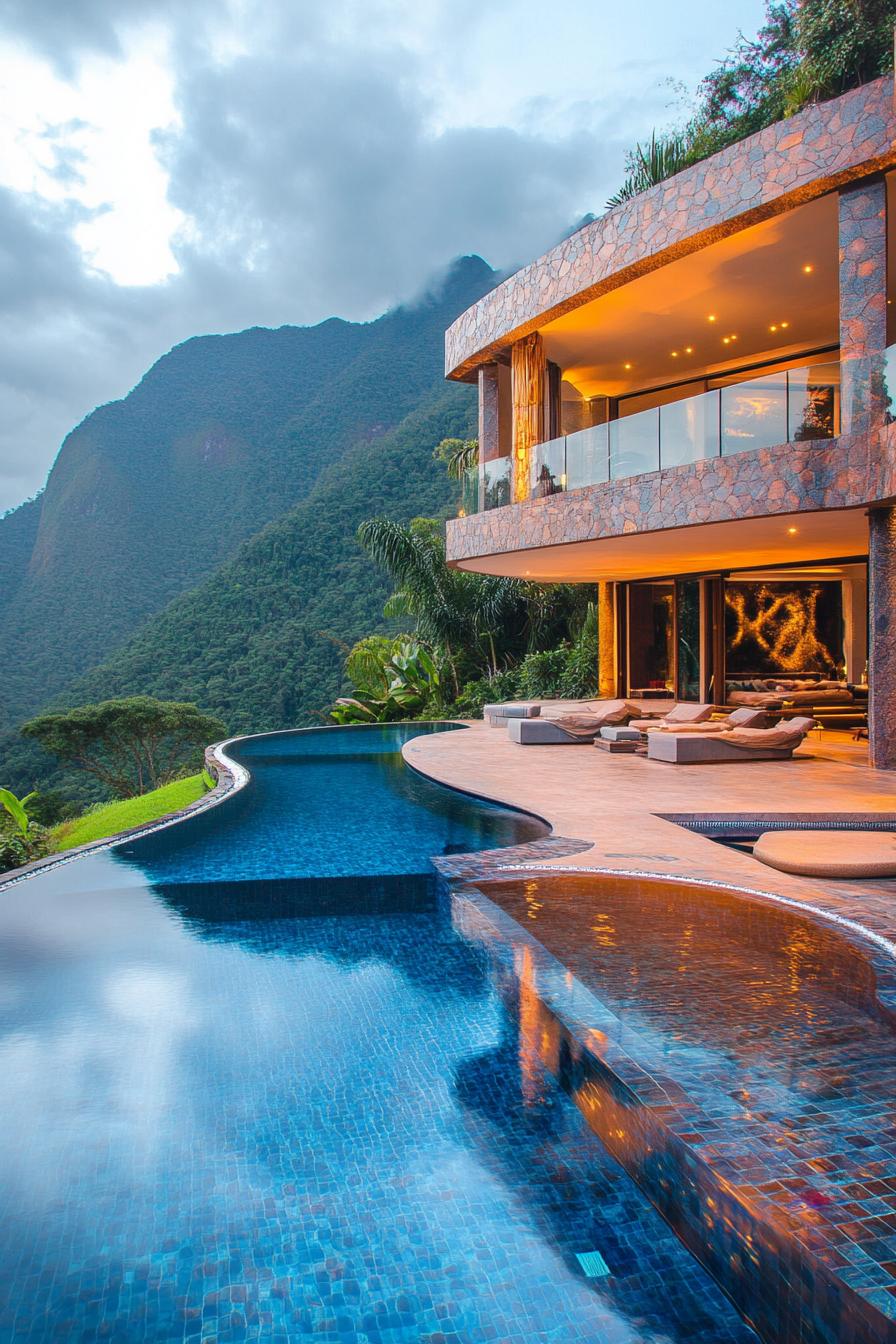 luxury massive mountain palace with large infinity pool 1