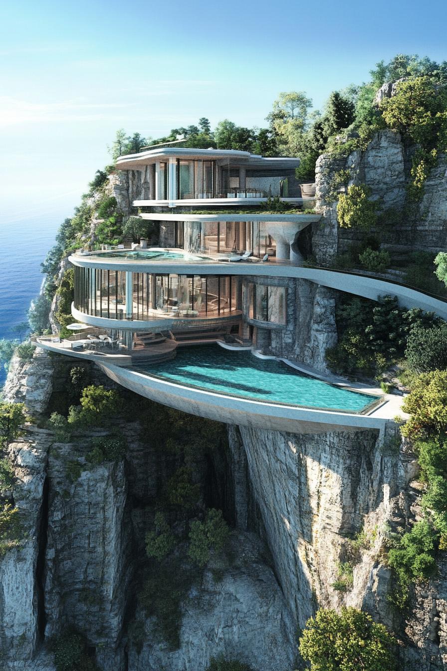 luxury massive mountain palace with large infinity pool 2