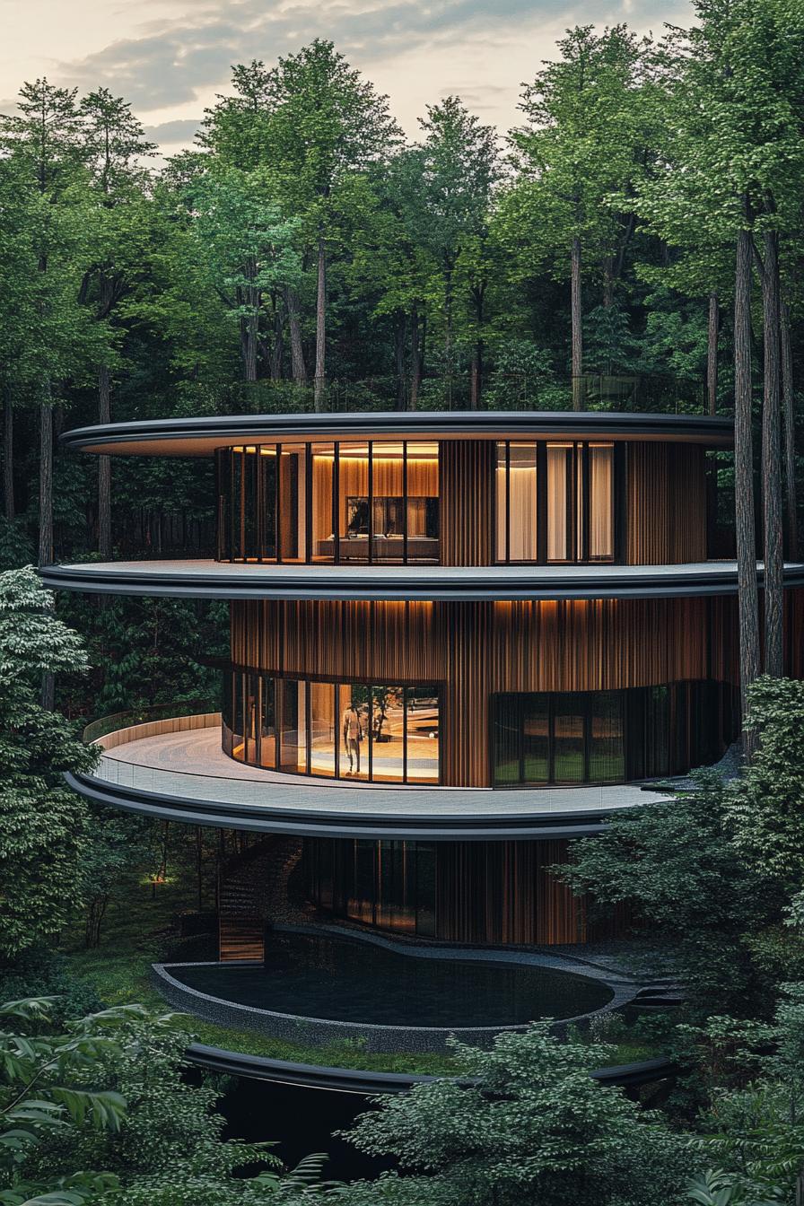 massive modern forest palace mansion 3