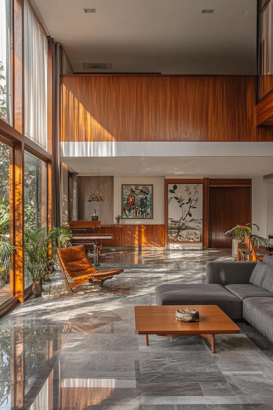 mid century modern zen style home in earthy tones 3