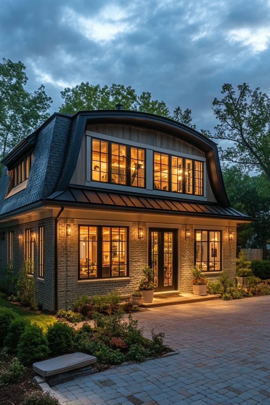 modern Dutch colonial gambrel roof house