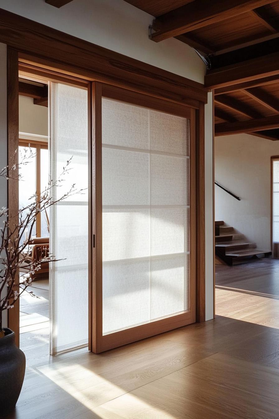 modern Korean home translucent paper sliding doors