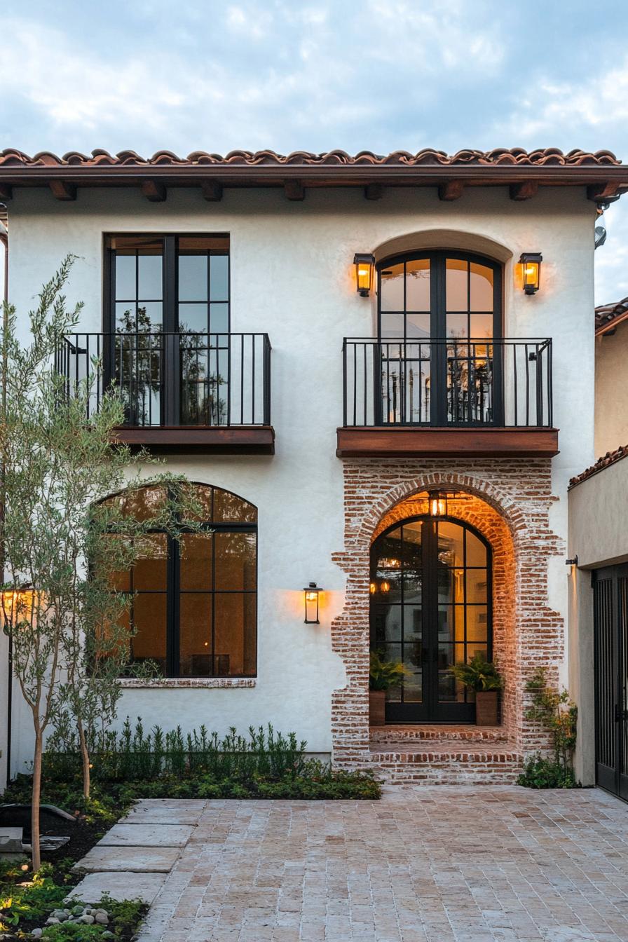 modern Tuscan house with brick and stucco facade 3