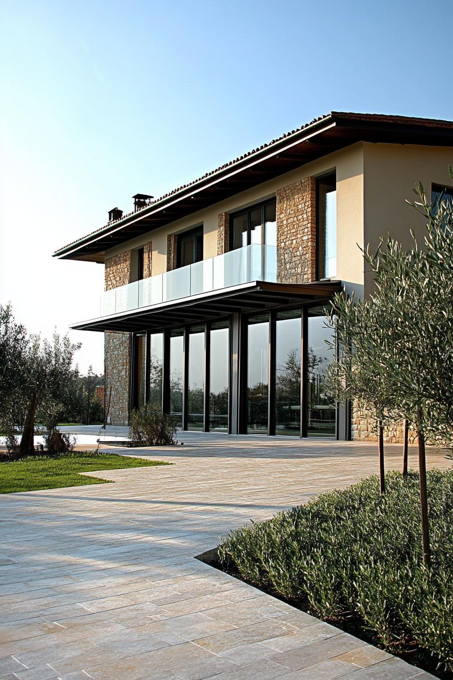 modern big villa Italian countryside with olive groves 1