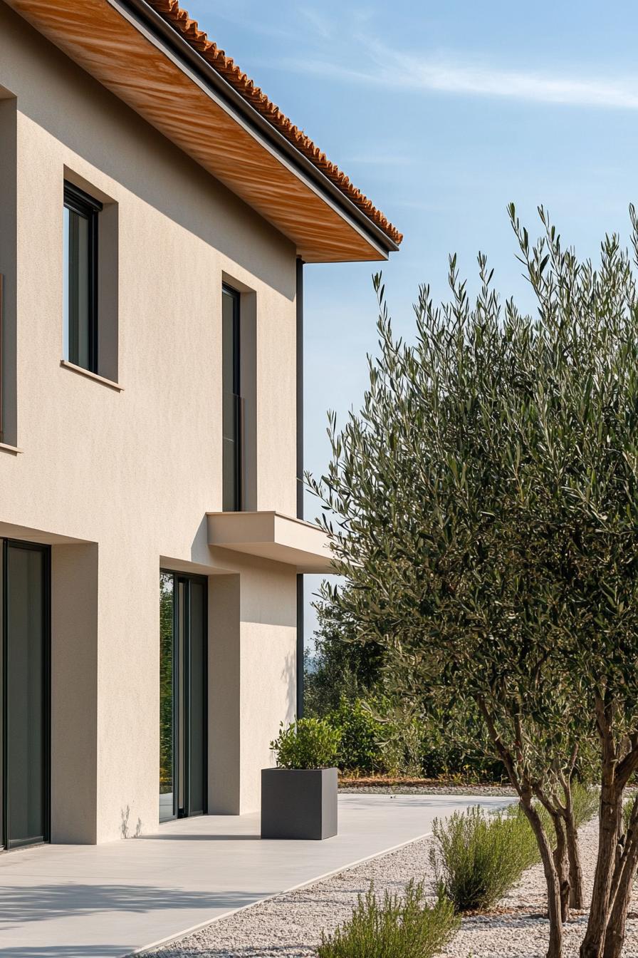 modern big villa Italian countryside with olive groves 3