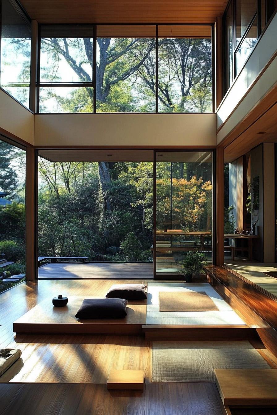 modern japanese style zen home with tatami mat flooring 1