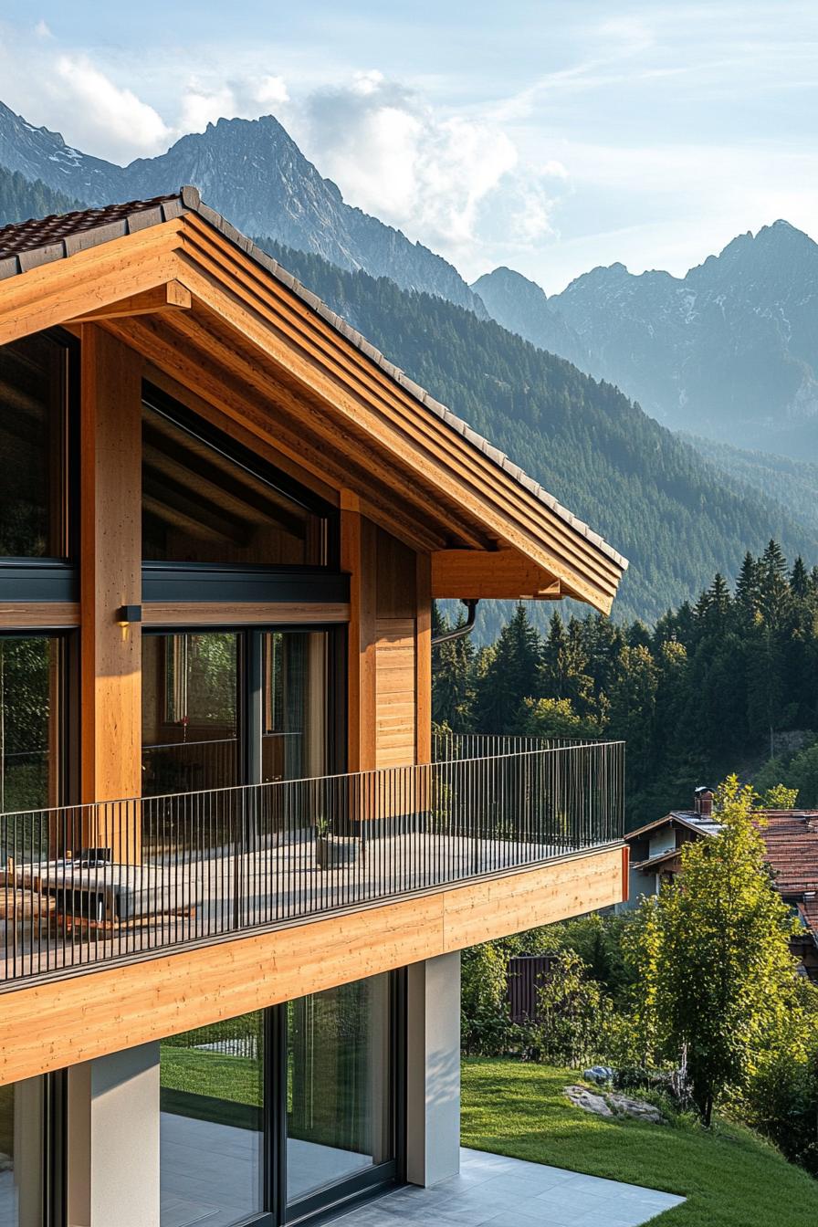 modern luxury Swiss chalet with alpine views 3