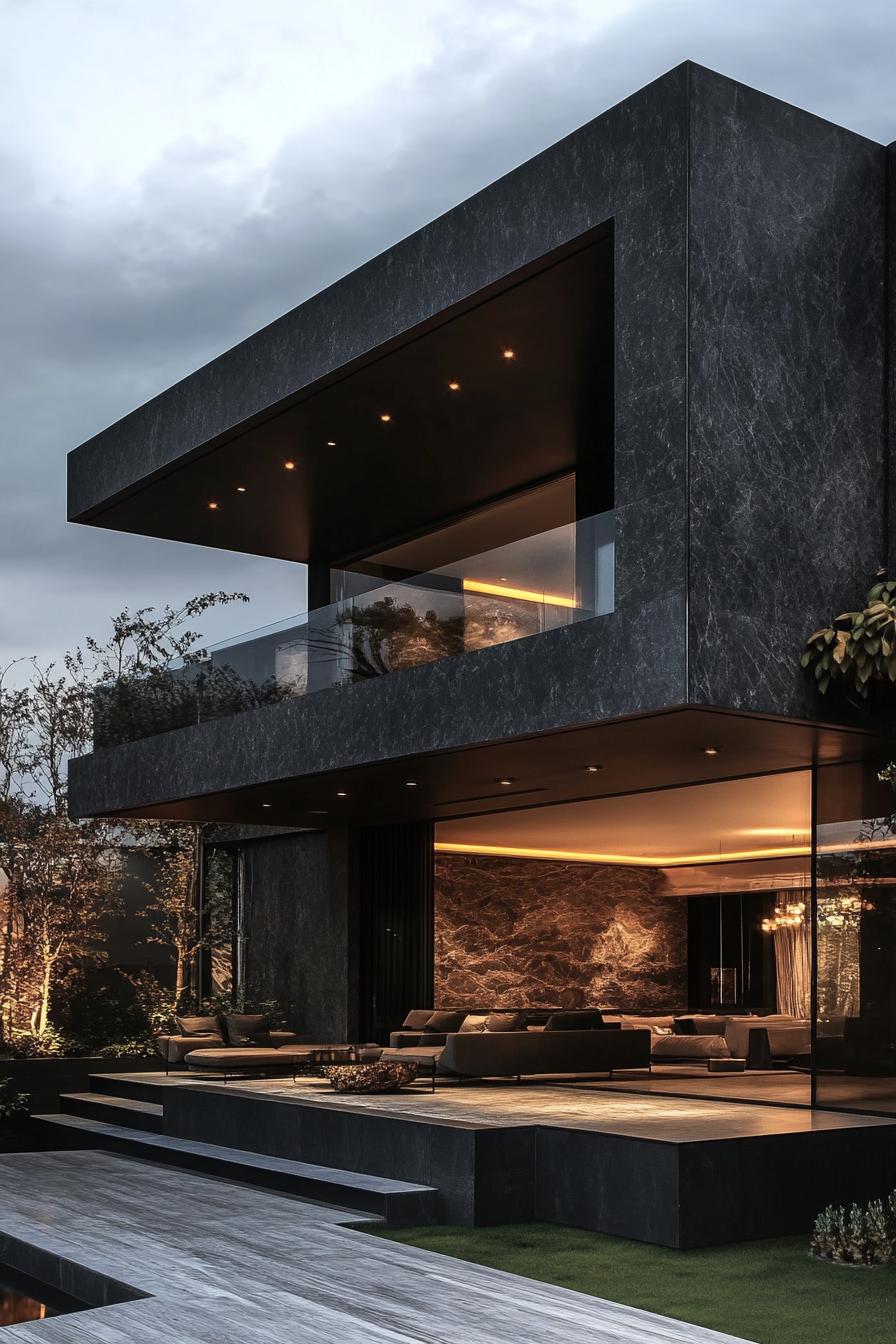 modern minimalist dark obsidian luxury house