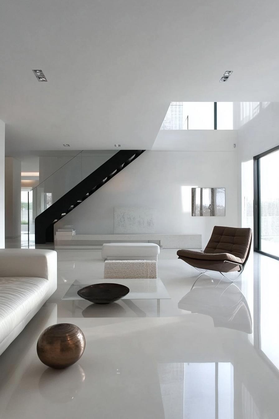 modern minimalist home interior with sleek modern furniture