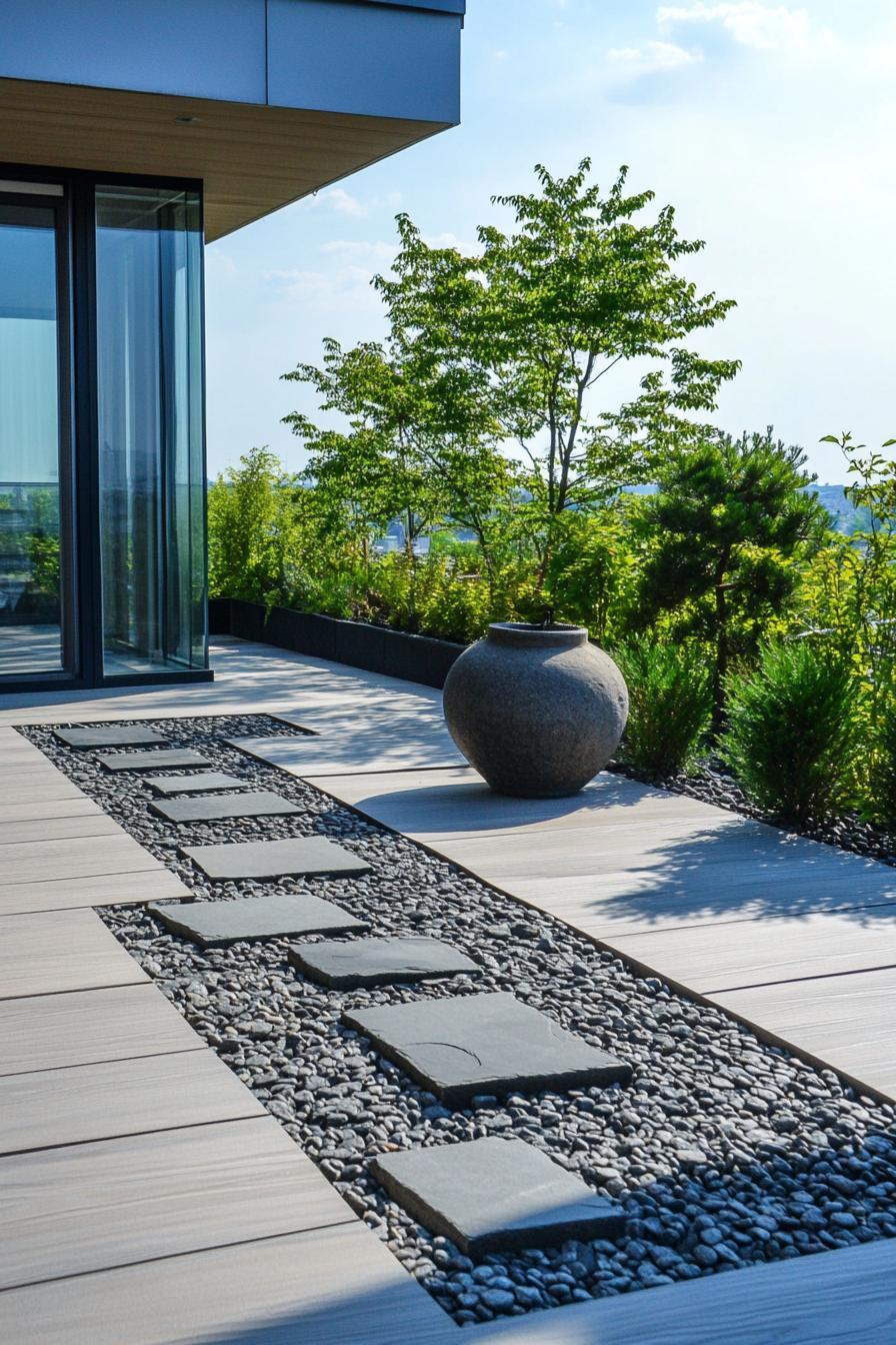 modern rooftop deck zen garden 1