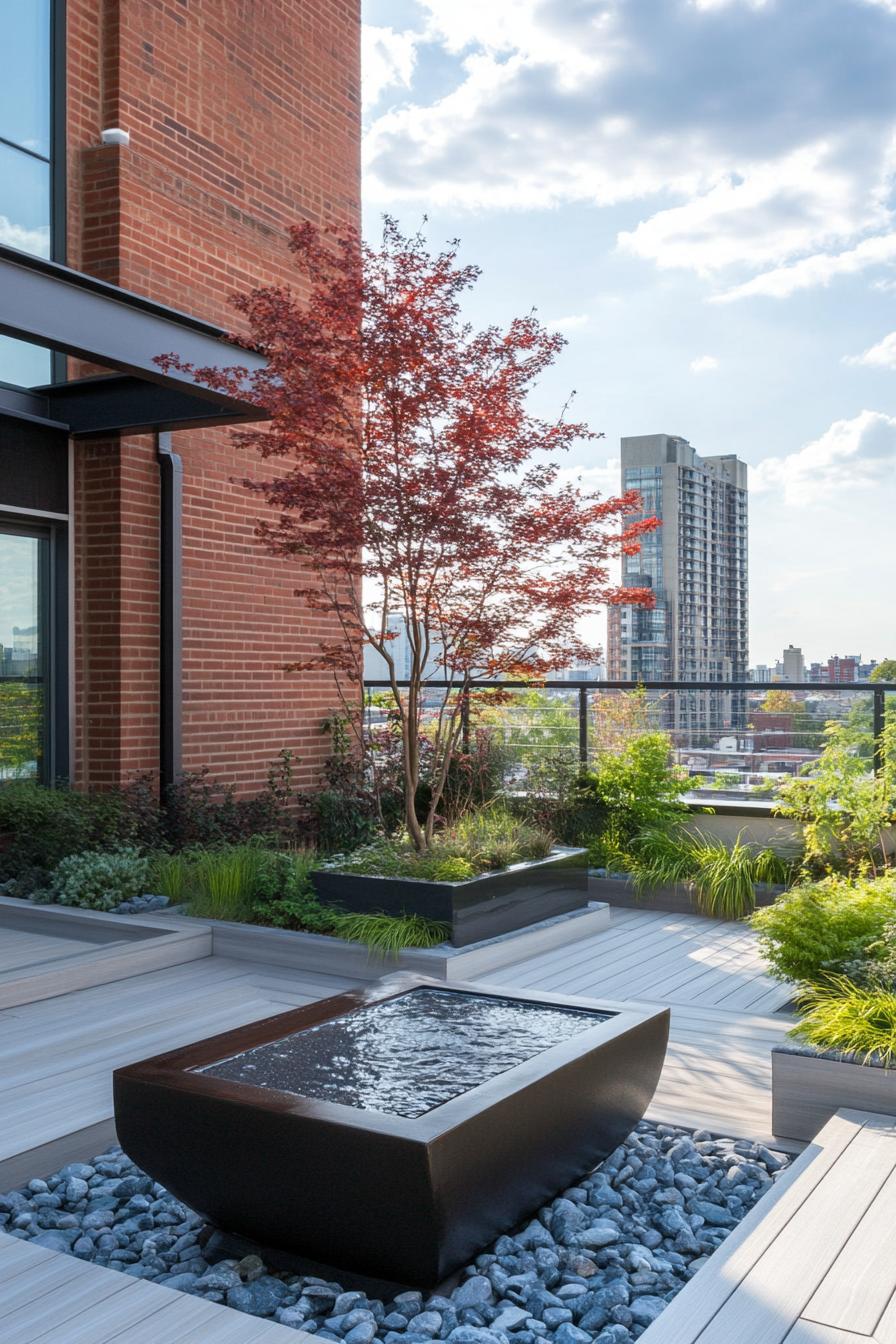 modern rooftop deck zen garden 2