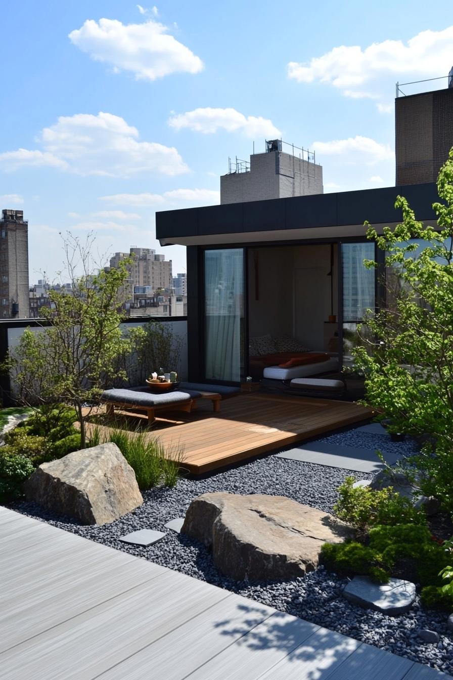 modern rooftop deck zen garden 3