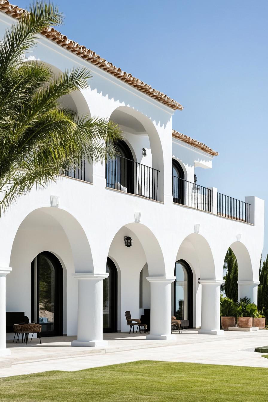 modern spanish villa with wraparound terrace with arches 2