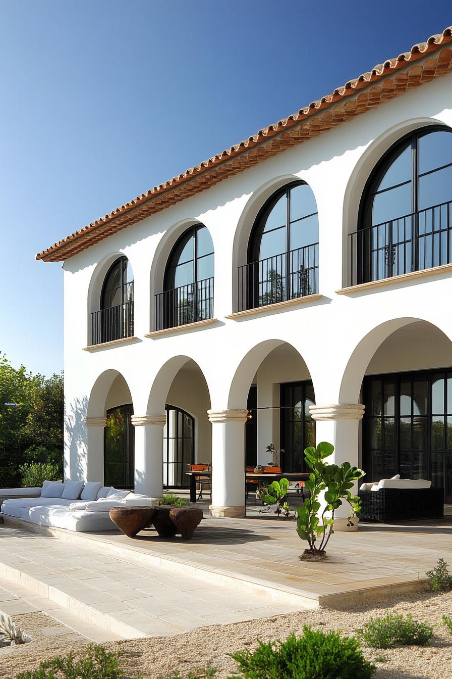 modern spanish villa with wraparound terrace with arches 3